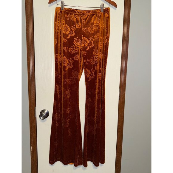 NWT CIDER HANDPICKED FLOWERS VELVET FLARE TROUSERS SIZE XL - Picture 11 of 13